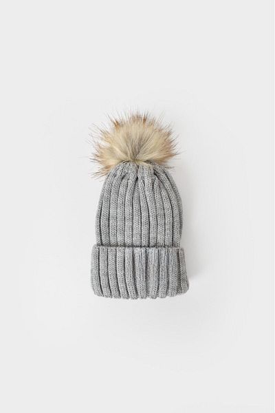 MODA Pi̇nkjoy Ki̇ds Gray Color Children's Scarf Beanie