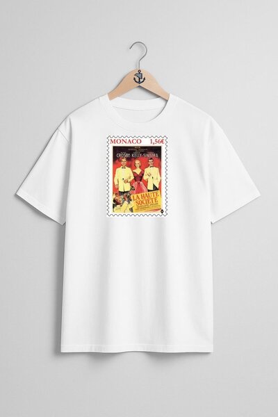 Bahriyeli Collection تي شيرت للجنسين بتصميم ملصق فيلم موناكو كبير الحجم