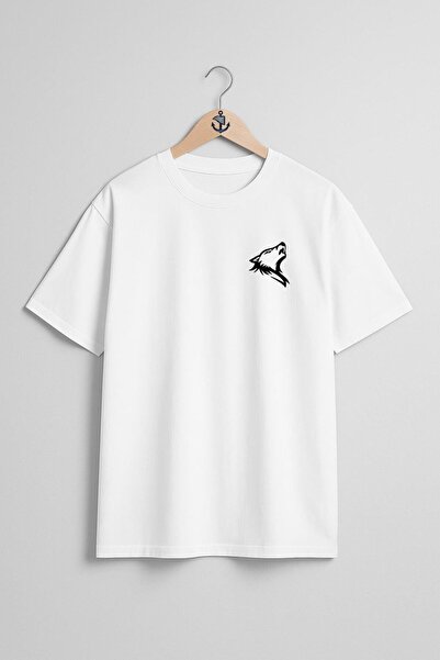 Bahriyeli Collection Oversize Wolf Wolf Pocket Design Unisex T-Shirt
