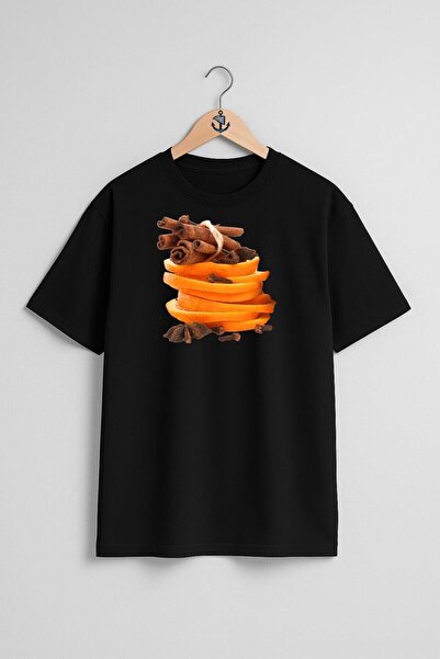 Bahriyeli Collection oversized Unisex T-Shirt με σχέδιο κέλυφος κανέλας και π...