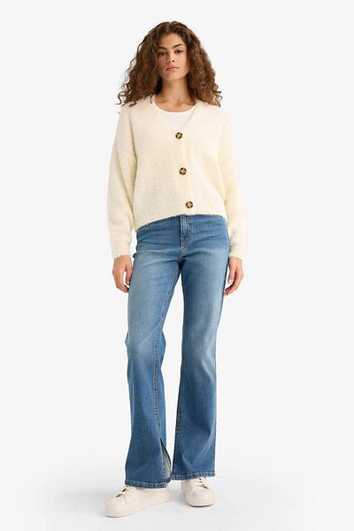 DeFacto Oversize Wide Fit V-Neck Knitwear Cardigan K7886Az25Wn