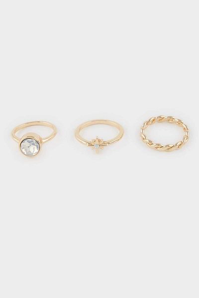 DeFacto Women's Triple Gold Ring F4076Axns