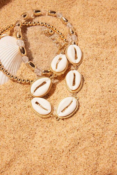 DeFacto Women's 3-Piece Seashell Themed Bracelet F4078Axns