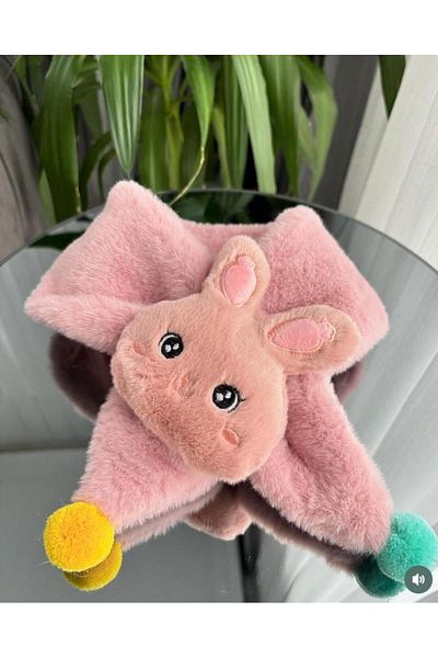 MODA Pi̇nkjoy Blue Plush Rabbit Scarf