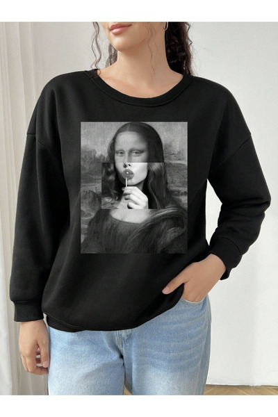 COHERENT Hanorac unisex pentru femei/bărbați MONA LISA, cu imprimeu personali...