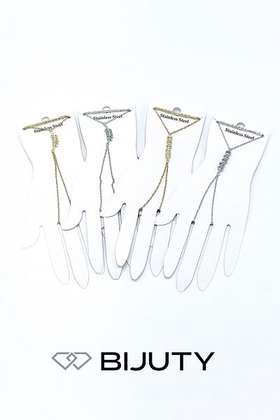 Bijuty Row Stone Model and Olive Branch Model Steel Shahmeran Gold and Silver Color Set of 4
