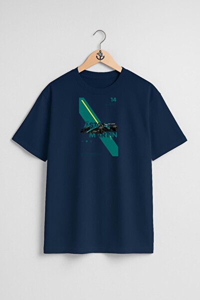 Bahriyeli Collection تي شيرت أستون مارتن فيرناندو ألوزون كبير الحجم للجنسين بتصميم صدر