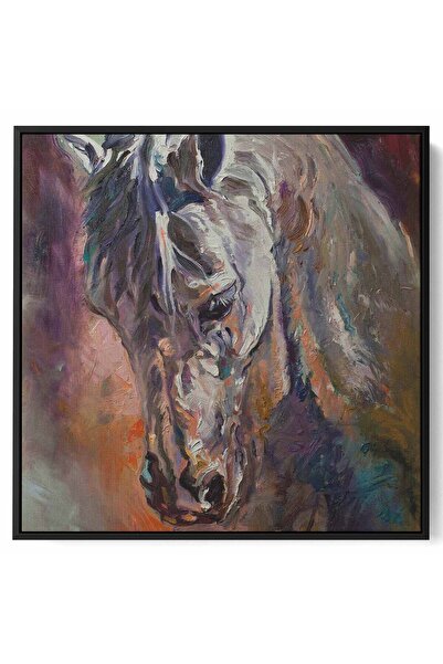 LOWHA لوحة فنية جدارية من القماش مشدودة على إطار خشبي بإطار أسود عائم وتصميم ...