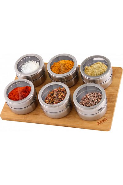 Zass Set 6 recipiente de condimente + suport magnetic Gourmet ZG-MSR 01 - NOU