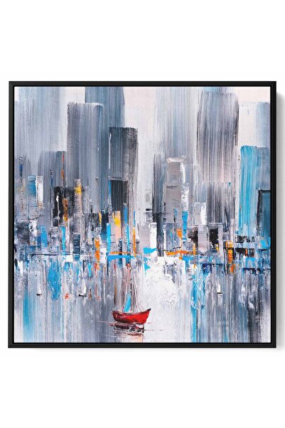 LOWHA Canvas Wall Art Stretched Over Wooden Frame with Black Floating Frame a...