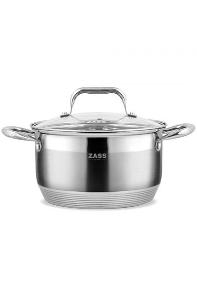 Zass Oală din oțel inoxidabil cu capac Gourmet ZG-SC01-20 Capacitate 3,6 L - NOU