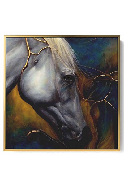 LOWHA لوحة فنية جدارية من القماش مشدودة على إطار خشبي بإطار ذهبي عائم وتصميم ...