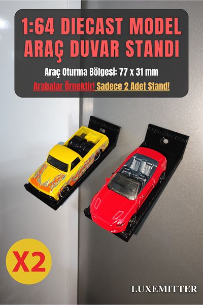 Luxemitter Diecast Model Vehicle Toy Car Wall Shelf Wall Mounted Hangable Auto Concept Hobby Office Home Decor