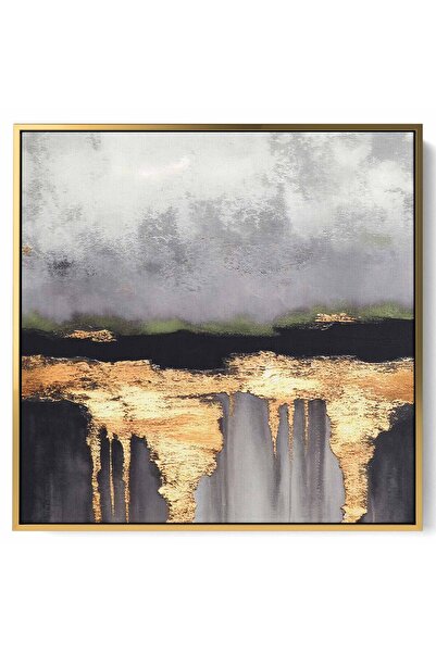 LOWHA لوحة فنية جدارية من القماش مشدودة على إطار خشبي بإطار ذهبي عائم وتصميم ...