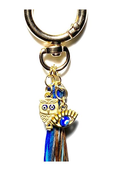 Genel Markalar El Yapımı Çok Renkli Püsküllü Nazar Korumalı Orta Irk Köpek Kolyesi (40 cm)