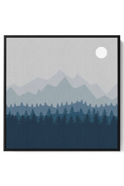 LOWHA Canvas Wall Art Stretched Over Wooden Frame with Black Floating Frame a...