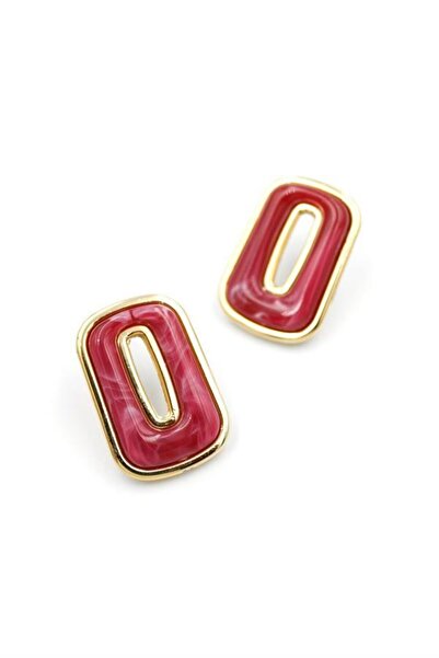 DANİSKA Stone Earrings - Claret Red