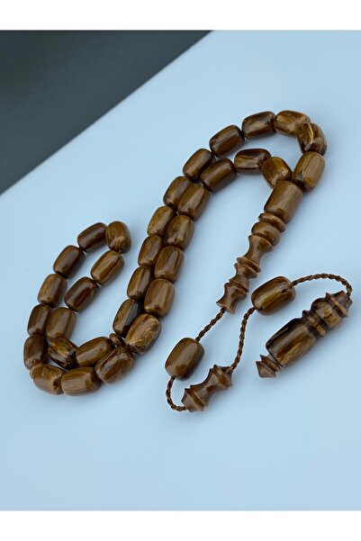 Tesbih Store Czechoslovak Color Crimping Amber Rosary 9X12 mm