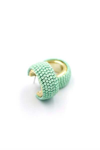 Royaleks Jewelled Hoop Earrings - Green