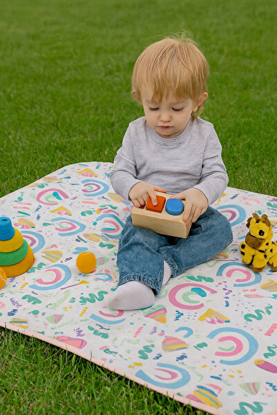 BibKing Sıvı Geçirmez Yıkanabilir Bebek Bakım Örtüsü, Aktivite Boyama,Oyun Halısı,Melin Desen 150x100 cm