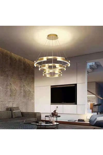 Hummer Bronze Orbit Chandelier 3 Rings