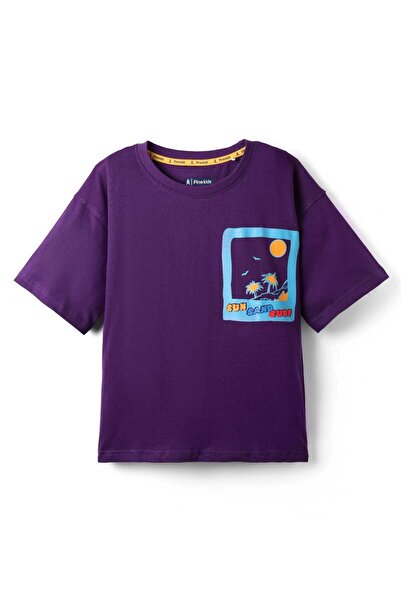 Pine kids Pine Kids Cotton Knit Half Drop Shoulder Sleeve T-Shirt Front & Bac...