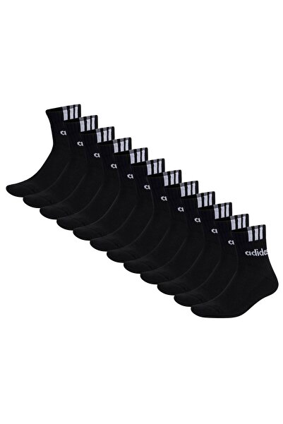 adidas Unisex Quarter Socken, 12er Pack - Cushioned 3S Linear, Logo, einfarbig
