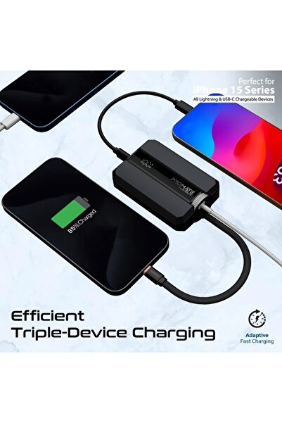 Promate Ultra-Compact 30W PD Power Bank with USB-C / Lightning Ports