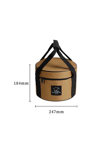 Choice Khaki M 9/14L Dinnerware Organizers Oxford Cloth Pot Storage Bucket Bags Waterproof Camp Bowl Cups C