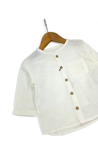 VOY KİDS Baby Boy Stylish 2-3-4-5-6 Years Old 100% Organic Cotton Children's Set with Muslin Shirt and Trousers