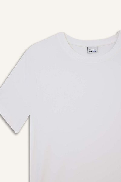 DeFacto Defactofit Standard Fit Crew Neck Sportsman Basic Plain Short Sleeve White T-Shirt D2296Ax25Sp