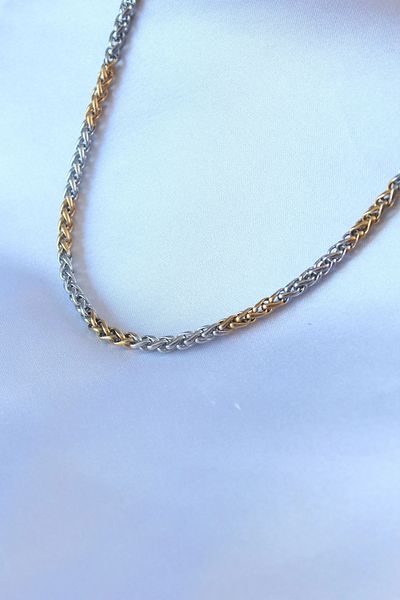 ALFA AKSESUAR 03 316L Steel Mix Color Thick Chain Model Men's Necklace - TJ-ERK1320