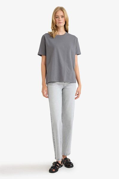 DeFacto Μπλουζάκι με κοντό μανίκι Regular Fit Crew Neck Basic Solid Premium F7105AX25AU