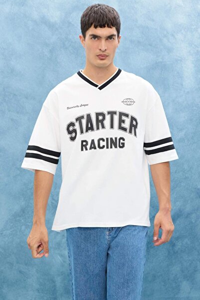 DeFacto Μπλουζάκι με κοντό μανίκι με στάμπα Loose Fit Crew Neck F0188AX25SM