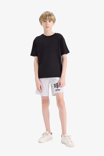 DeFacto Boy's Crew Neck Basic Plain Short Sleeve School T-Shirt K1687A625Au
