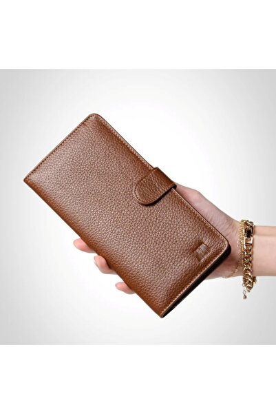 SANATE COLLECTION Hakiki Deri Unisex Cüzdan – Telefon Bölmeli, Kartlıklı Kişiye Özel İsim Yazılır