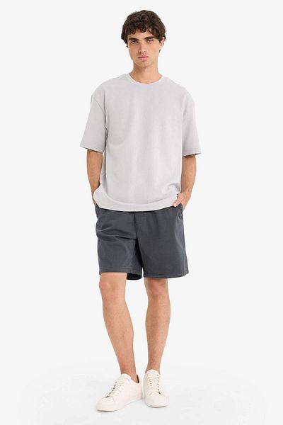 DeFacto Oversize Wide Fit Crew Neck Heavy Fabric Basic Plain Short Sleeve T-Shirt E9798Ax25Au