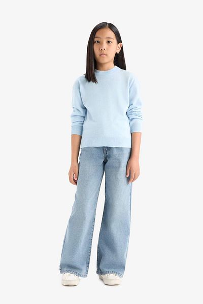 DeFacto Πλεκτό πουλόβερ για κορίτσια Standard Fit Crew Neck C6902A825AU