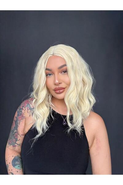 Suzan Peruk Perçemsiz Küt peruk Medikal Gerçek Saç gibi Tepe kısmında Baş der...