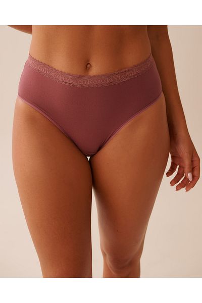 La Vie en Rose Super Soft Lace Trim High Waist Bikini Panty