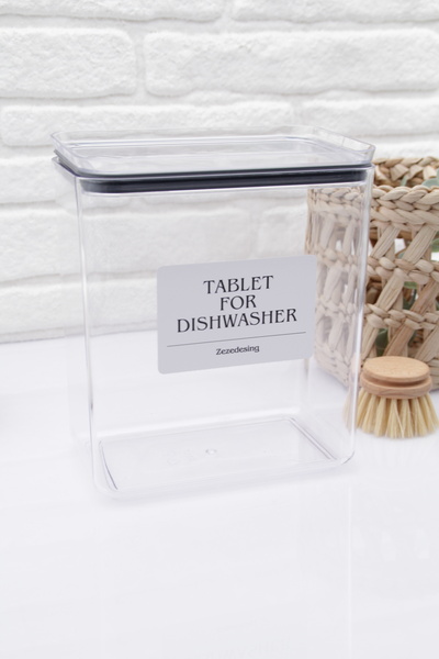 woodhub Turkuaz Bulaşık Makinesi Tableti Kavanozu 2200 ml, şık ve dayanıklı tasarım