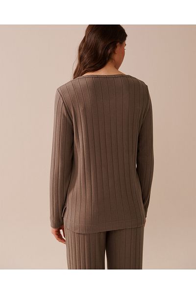 La Vie en Rose Ribbed Long Sleeve Shirt
