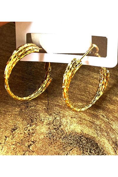 Monalisa Home أقراط دائرية فاخرة ذات لون ذهبي