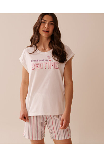 La Vie en Rose Mouse Print Cotton Crew Neck T-shirt