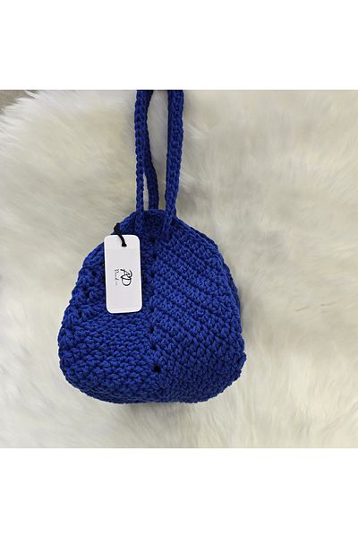 Randsac Blue Crochet Bucket Handbag