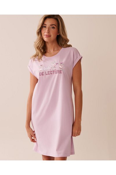 La Vie en Rose Mouse Print Cotton Short Sleeve Sleepshirt