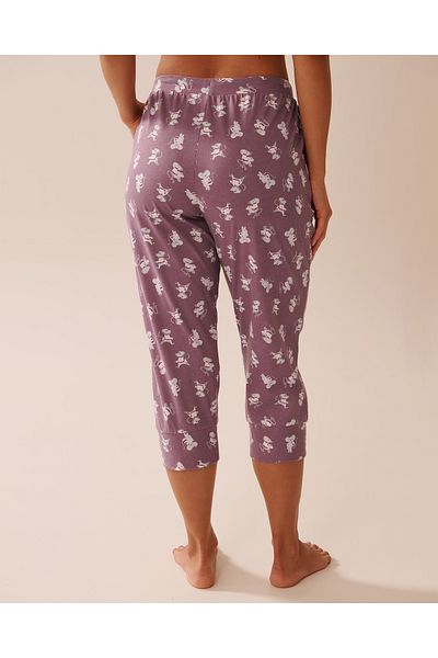 La Vie en Rose Mouse Print Cotton Fitted Pajama Capris