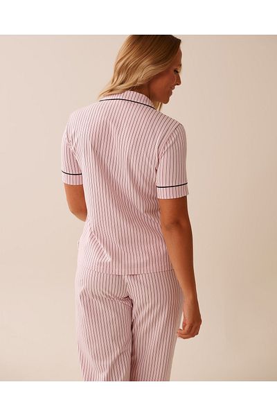 La Vie en Rose Cotton Short Sleeve Button-down Shirt