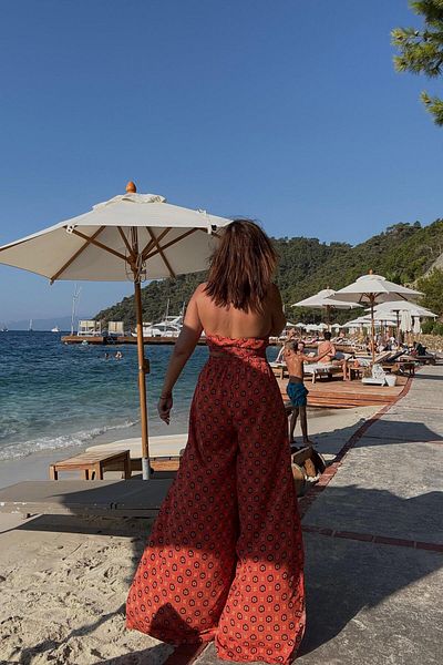 ELVAN TOLON Set bluză pantaloni cu model de gresie