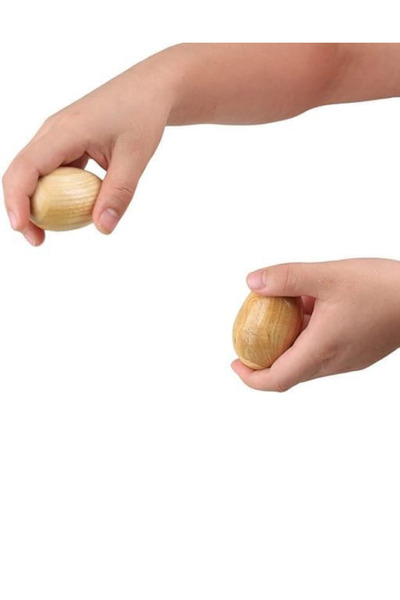 MegArya Wooden Rattle Eggs – 2pcs Musical Egg Shaker Percussion